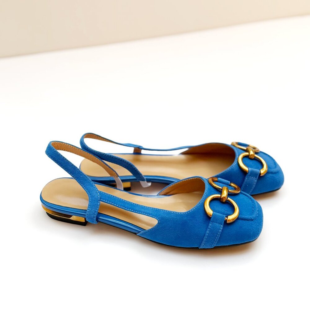 Slingback Flats Faux Suede Slip On Mules